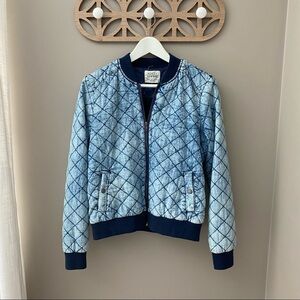 Ashley Denim Wear Quilted Jacket Blue Sz Small
